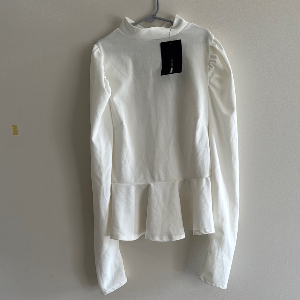 Elegant White Peplum Top